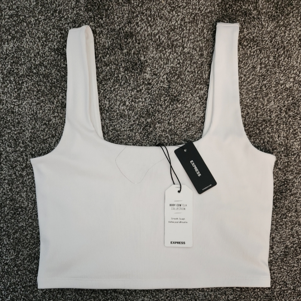 White ribbed crop (express)